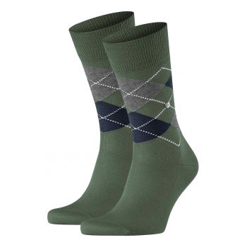 Set de sosete lungi din amestec de bumbac organic cu model in carouri Manchester Organic - 2 perechi