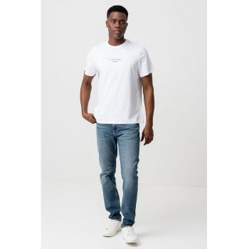 Tricou de bumbac cu decolteu la baza gatului