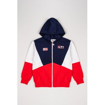 Hanorac cu fermoar si model colorblock