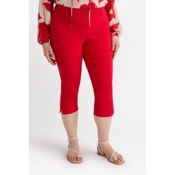 Pantaloni capri cu talie medie