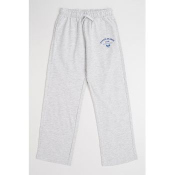 Pantaloni regular fit de trening din bumbac