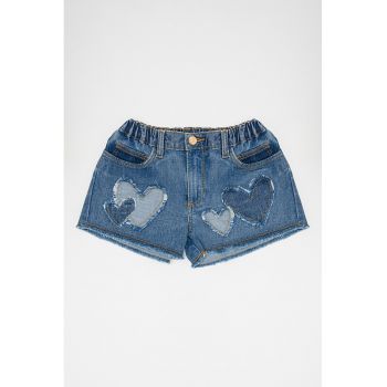 Pantaloni scurti de denim cu aplicatii