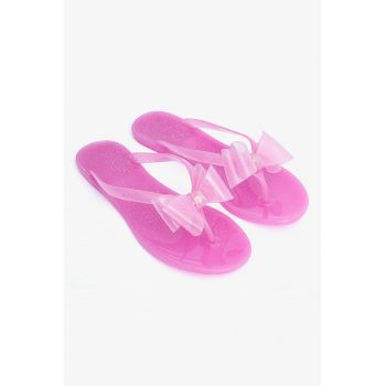 Papuci flip-flop cu detaliu funda
