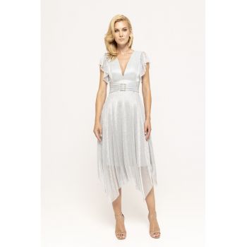 Rochie cu maneci butterfly si decolteu in V