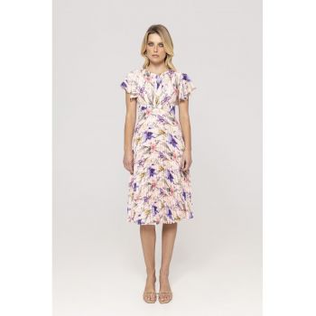 Rochie cu maneci butterfly si model floral