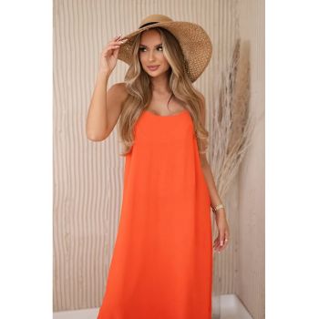 Rochie lunga cu bretele inguste -