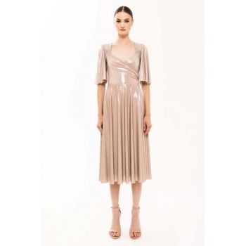 Rochie midi cu aspect stralucitor