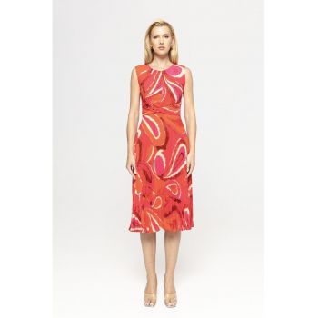 Rochie midi cu model abstract