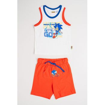 Set de top si pantaloni scurti cu imprimeu Sonic