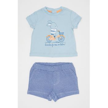 Set de tricou de bumbac si pantaloni scurti - 2 piese