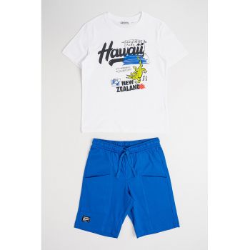 Set de tricou din bumbac si pantaloni scurti - 2 piese
