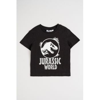 Tricou de bumbac cu imprimeu contrastant