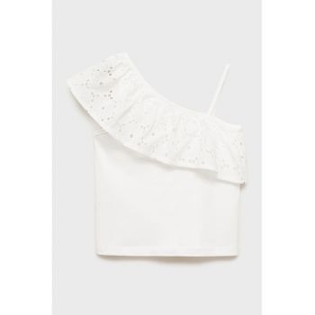 Bluza cu decolteu pe un umar si volane