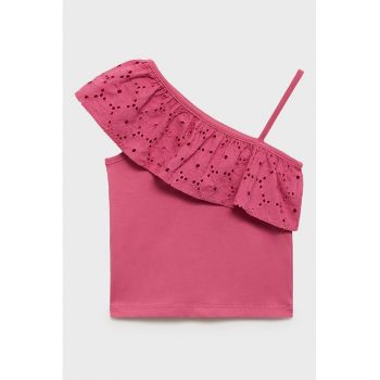 Bluza cu decolteu pe un umar si volane