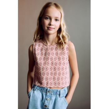 Bluza cu model si inchidere la spate cu nasture