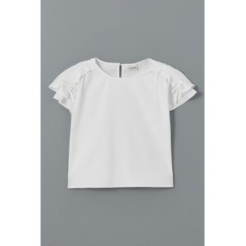 Bluza din bumbac cu model uni