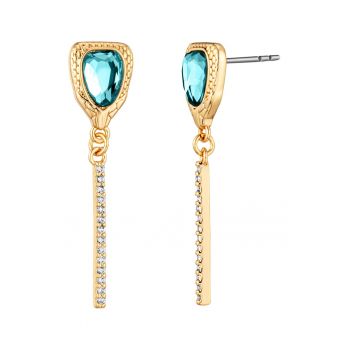 Cercei drop decorati cu zirconia
