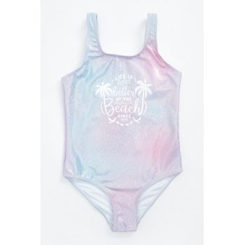 Costum de baie intreg cu imprimeu text