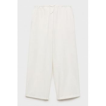 Pantaloni din amestec de in cu snur