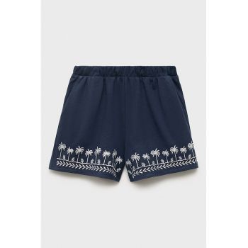 Pantaloni scurti cu broderie tropicala Pantaloni scurti cu broderie tropicala