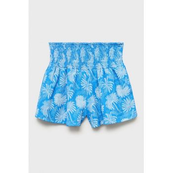 Pantaloni scurti cu imprimeu si talie cu insertie elastica