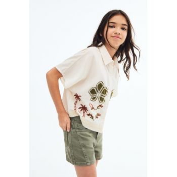Pantaloni scurti cu model cu 5 buzunare