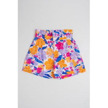 Pantaloni scurti de bumbac cu model floral