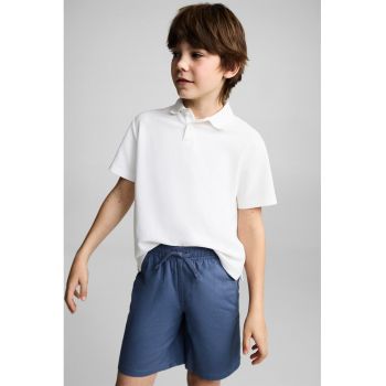 Pantaloni scurti din amestec de in cu buzunare laterale