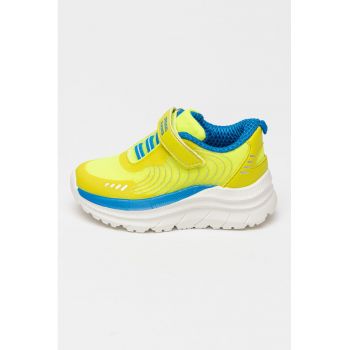Pantofi sport din material textil cu inchidere velcro si garnituri din material sintetic