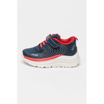 Pantofi sport din material textil cu inchidere velcro si garnituri din material sintetic