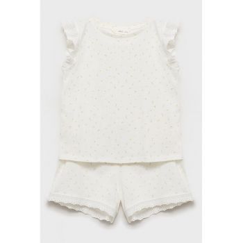 Pijama cu imprimeu floral si pantaloni scurti