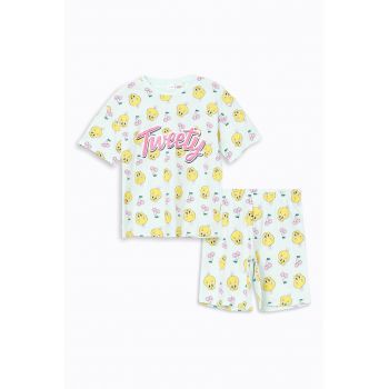 Pijama de bumbac cu imprimeu