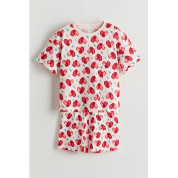 Pijama de bumbac cu inimi