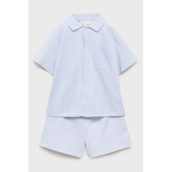 Pijama din bumbac cu model in dungi