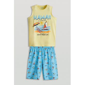 Pijama scurta de bumbac cu imprimeu