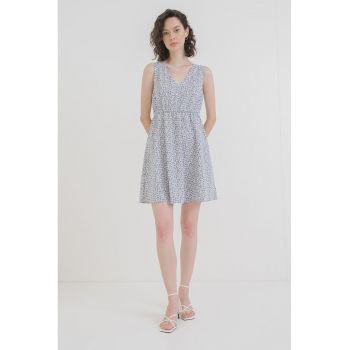 Rochie cu imprimeu si decolteu in V Sara