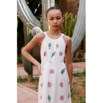 Rochie din amestec de bumbac cu broderii