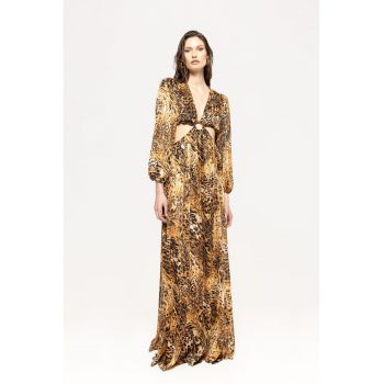 Rochie lunga cu model animal print