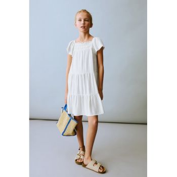 Rochie midi evazata din amestec de in