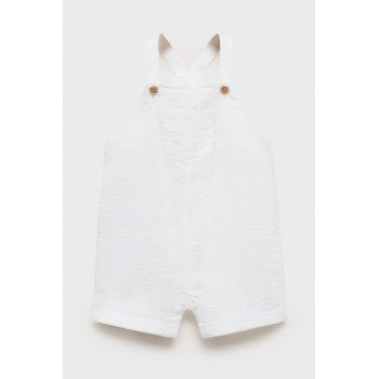 Salopeta scurta din bumbac cu aspect texturat