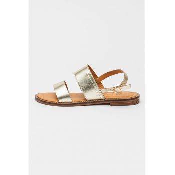 Sandale de piele cu talpa plata