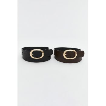 Set de curele cu catarama ovala - 2 piese
