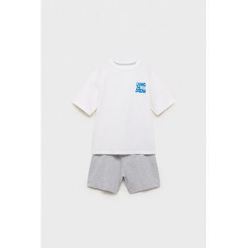 Set de pijama din bumbac cu imprimeu grafic