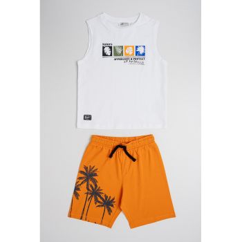 Set de top din bumbac si pantaloni scurti