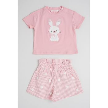 Set de tricou de bumbac si pantaloni scurti - 2 piese