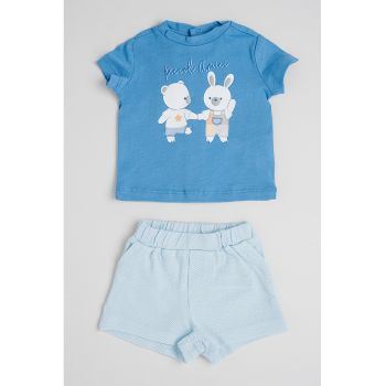 Set de tricou de bumbac si pantaloni scurti - 2 piese