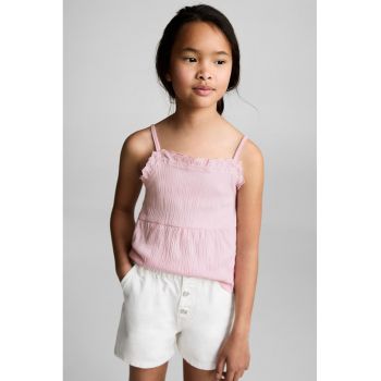 Top cu decolteu patrat si volan peplum