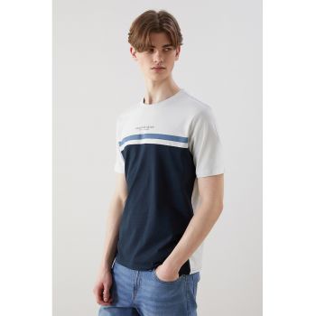 Tricou colorblock de bumbac