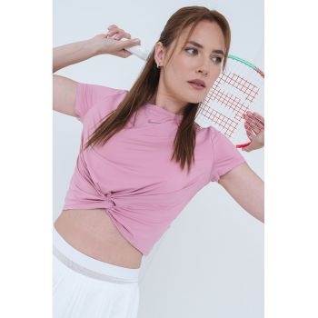 Tricou crop cu logo reflectorizant - pentru antrenament