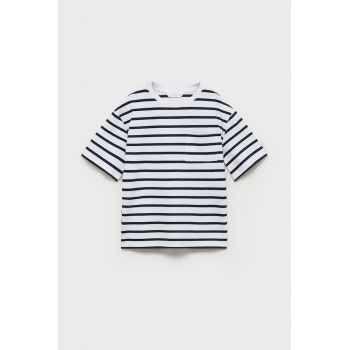 Tricou cu decolteu la baza gatului si dungi